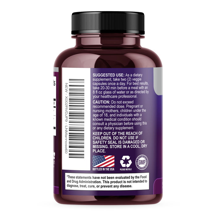 D-Mannose Supplement 1,000mg - with Cranberry, Hibiscus & Dandelion - Fast-Acting, Natural Urinary Tract & Bladder Support for Women & Men – Flush & Cleanse Impurities – Non-GMO, Vegan – 60 Capsules
