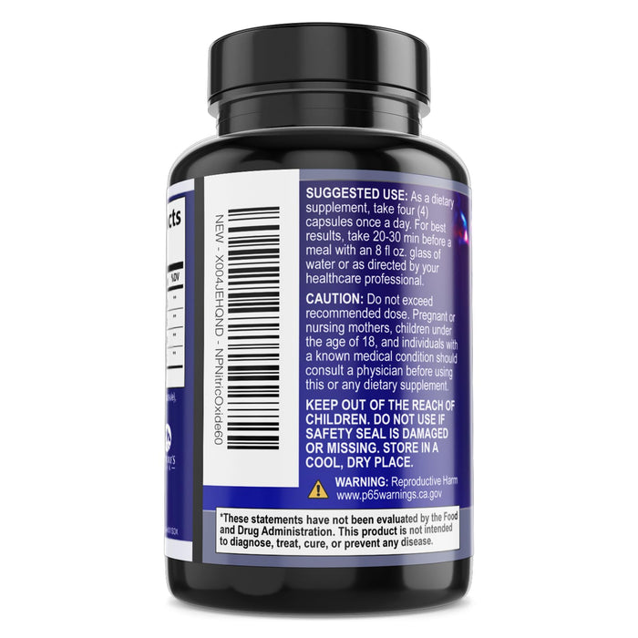 Nitric Oxide Supplement 3000mg L Arginine 3X Strength - Citrulline Malate & AKG - Extra Strength Muscle Supporting Nitric Booster for Muscle Growth & Workout Recovery to Train Harder - 60 Capsules