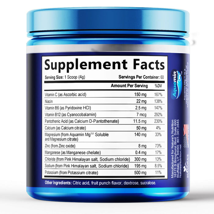 Hydration Replenisher Daily Electrolyte Drink Mix – Hydration Powder for Rapid Hydration with 6 Electrolytes & Minerals, Zero Sugar, Keto, Vegan, Non-GMO & Sugar-Free Electrolyte Powder - 60 Servings