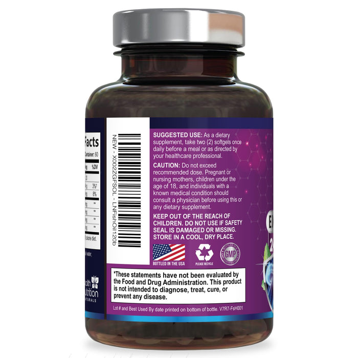 Omega 3 Fish Oil 2400 mg - Triple Strength Omega3, EPA & DHA Fatty Acids Supplement - Natural Support for Immune, Heart & Brain Health - Wild Caught, Non-GMO, Lemon Flavor, Burpless - 120 Softgels