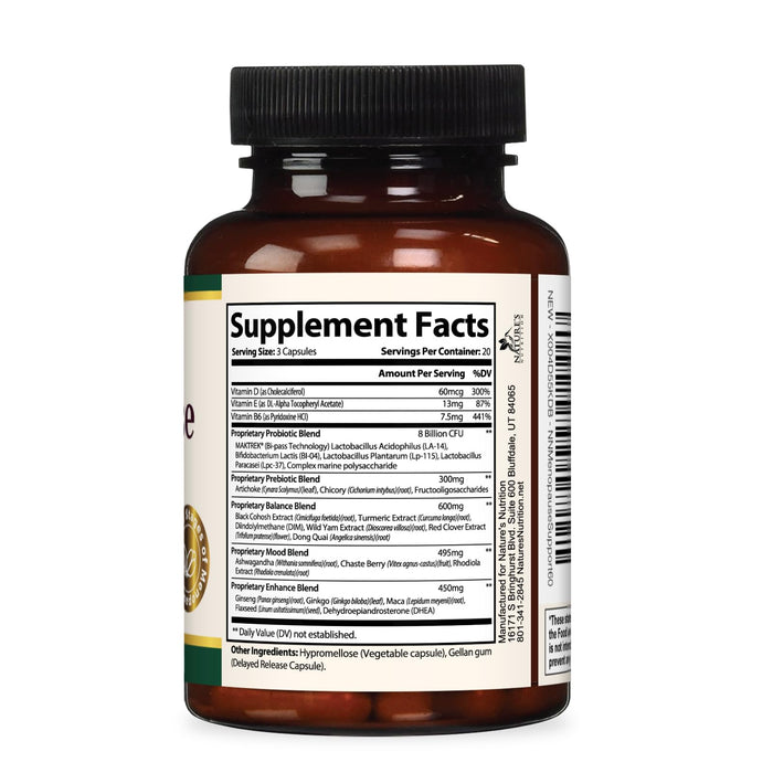 Menopause Supplements for Women - Menopause Relief Support Probiotics with Black Cohosh, Natural Support Supplements for Mild Hot Flashes & Night Sweats & PH Balance Support Supplement - 60 Capsules