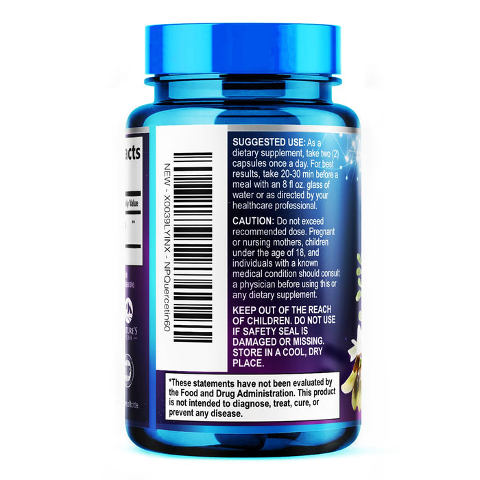 Quercetin Capsules 1000mg, with Ultra Strength Complex - Health Antioxidant Supplements for Respiratory, Heart and Immune Support - Vegan Third Party Tested, Non-GMO, Gluten Free - 60 Veggie Capsules