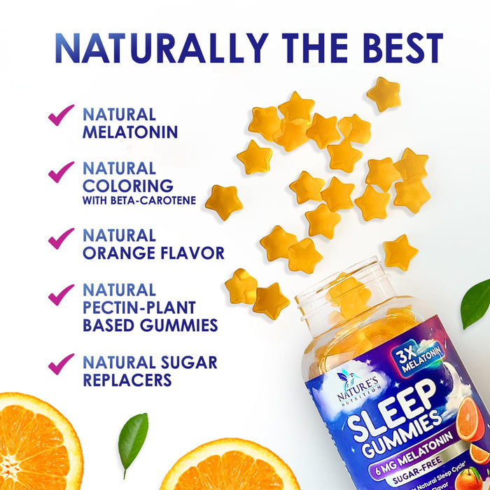 Melatonin Sleep Gummies Sugar Free – 6mg – 60 Count
