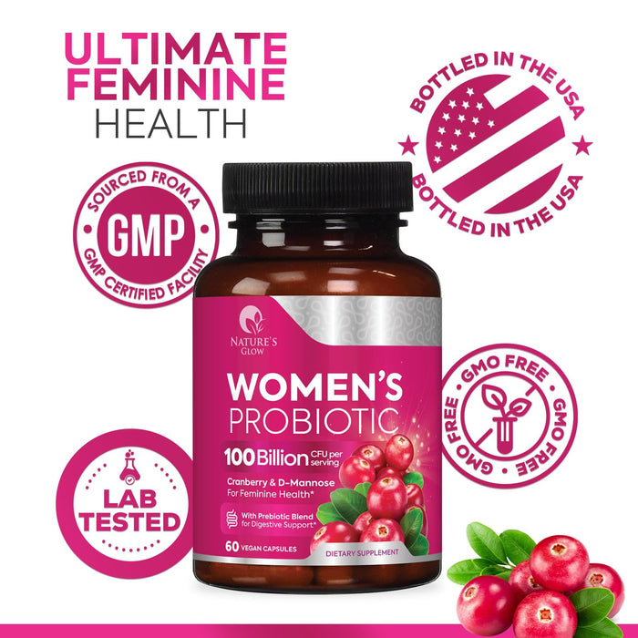 Probiotics For Women 50 Billion CFU - Women's Probiotic For Digestive Health 16 Unique Strains - Daily Vaginal PH Balance & Feminine Health Support, Womens Probiotic With Acidophilus - 60 Capsules