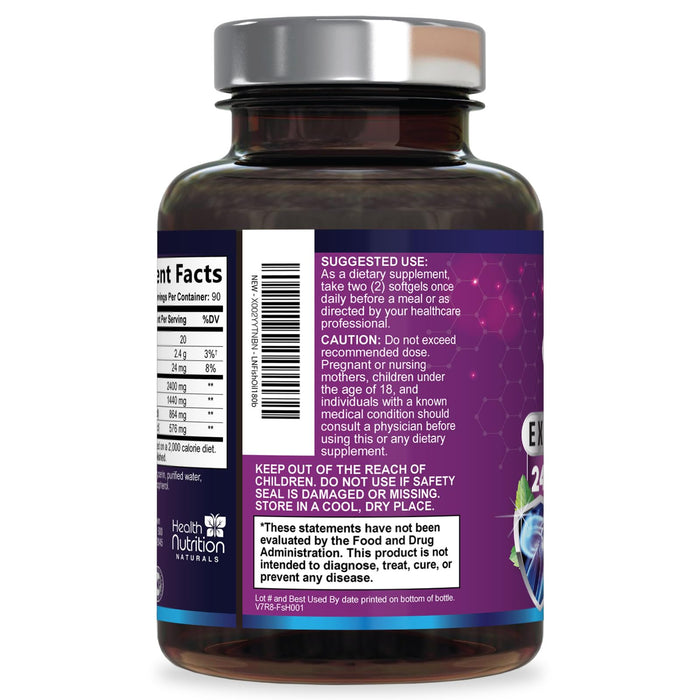 Omega 3 Fish Oil 2400 mg - Triple Strength Omega3, EPA & DHA Fatty Acids Supplement - Natural Support for Immune, Heart & Brain Health - Wild Caught, Non-GMO, Lemon Flavor, Burpless - 240 Softgels