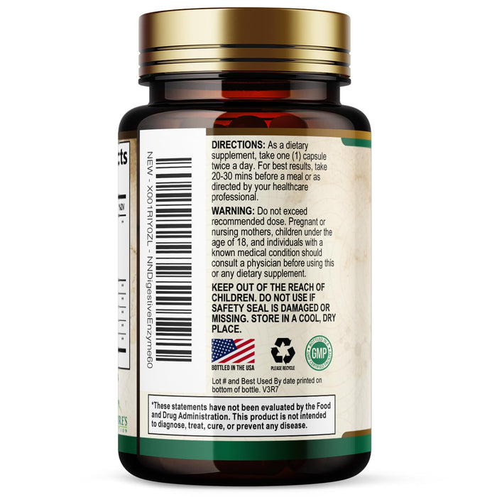 Digestive Enzymes with Probiotics - Probiotic Multi Enzymes with Probiotics and Prebiotics for Digestive Health and Bloating Relief for Women & Men, Daily Enzymes for Gut & Digestion - 60 Capsules