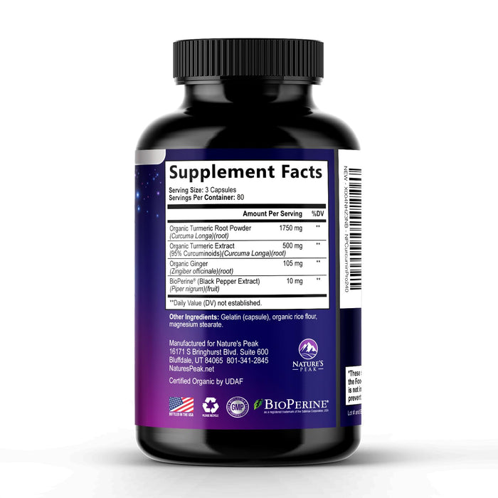 Turmeric Supplement Curcumin 2350mg - with Organic Ginger & Turmeric, BioPerine Black Pepper Extract 95% Curcuminoids - Advanced Absorption Antioxidant & Joint Immune Support - Vegan - 240 Capsules
