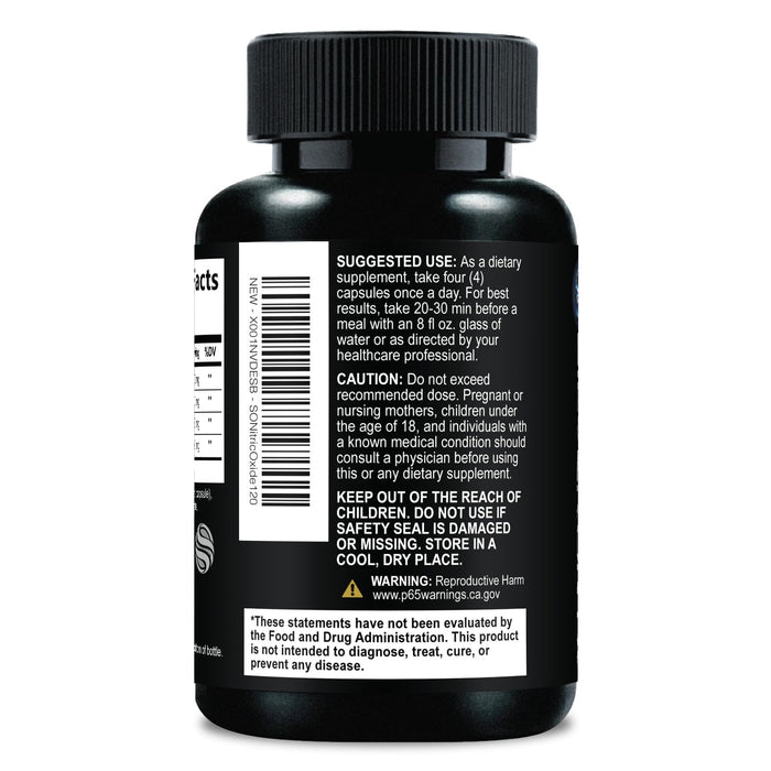 Extra Strength Nitric Oxide Supplement 3X Strength L Arginine, Citrulline Malate, AAKG, Beta Alanine - Premium Muscle Supporting Nitric Booster - Natural Energy & Heart Health Support - 120 Capsules