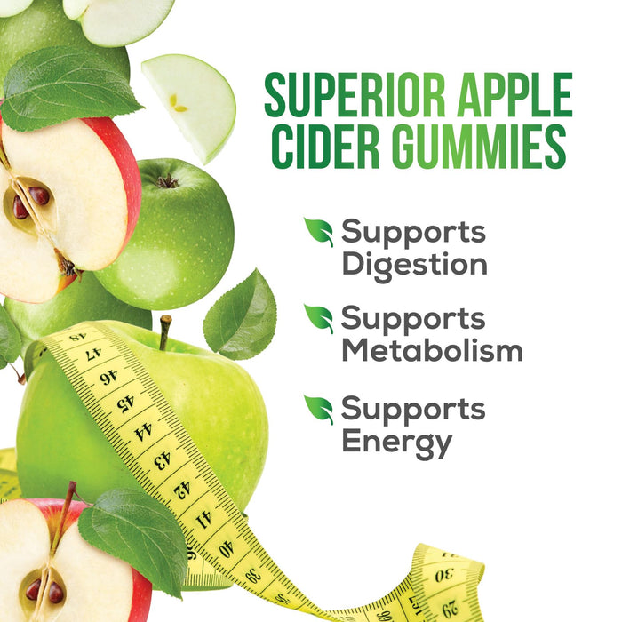 Apple Cider Vinegar Gummies - Sugar Free ACV Gummy Vitamins, Max Strength 1000mg, Supports Metabolism & Energy, Keto Friendly, Vitamin B12, Gelatin-Free, Gluten-Free, Vegan & Non-GMO - 60 Gummies