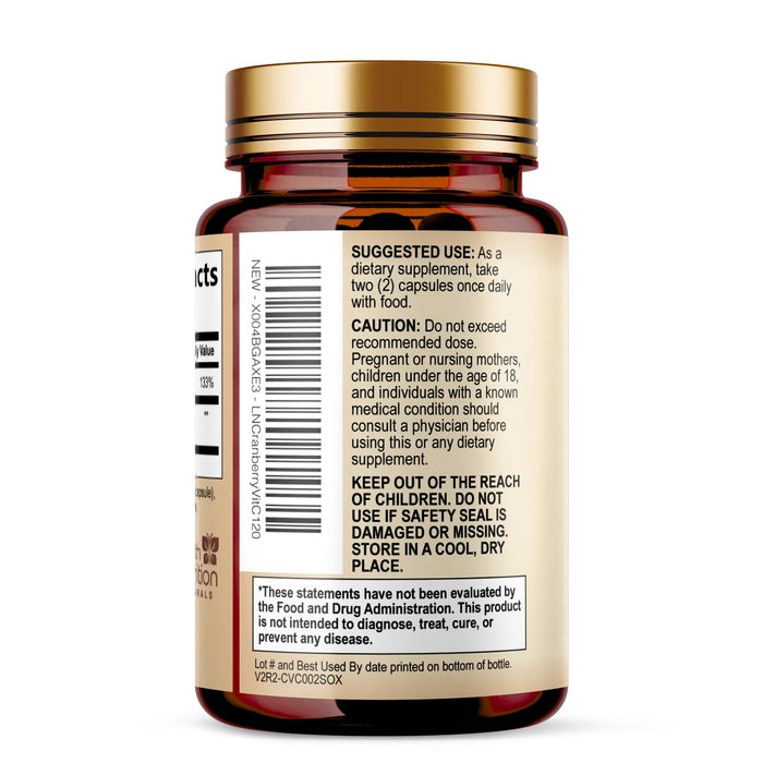 Cranberry Supplement Pills 25,000mg - High Potency Vitamin C Cranberry for Women & Men, Urinary Tract Health Support, Sugar Free, Gluten Free, Non-GMO, Cranberry Concentrate Extract - 120 Capsules