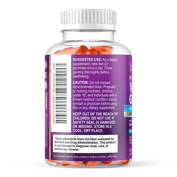 Multivitamin Gummies - Daily Adult Gummy Vitamins & Minerals for Women & Men with Vitamins A, C, D, E, B12, Zinc, Immune Support Gummy Multivitamins Supplement, Multi Vitamin for Adults - 60 Gummies