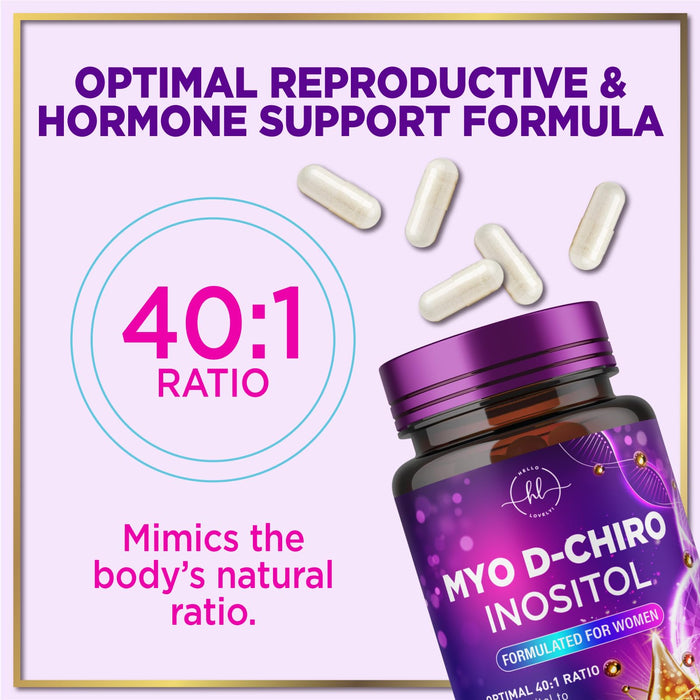 Myo-Inositol + D-Chiro Inositol 2000mg - 40:1 Ratio - 120 Capsules