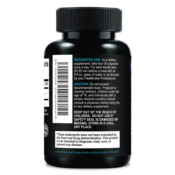Creatine Monohydrate Capsules 3000mg - Micronized Creatine Nutritional Supplement - Lean Muscle Growth, Workout Performance, Energy & Endurance Support - 750mg per High Absorption Capsule - 120 Count