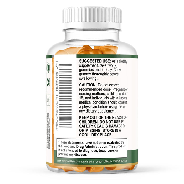 Prenatal Vitamins for Women with DHA & Folic Acid - Best Prenatal Multivitamin Gummies for Women, Brain Development Support, Folate, Vitamin C, D3 & B12, Pre Natal Pregnancy Supplement - 60 Gummies