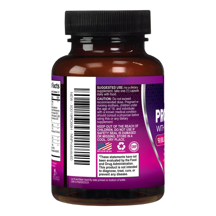 Probiotics 60 Billion CFU per Serving - 10 Strains + Prebiotics - Digestive Health, Gut & Immune Support - Supports Occasional Constipation, Gas & Bloating for Women & Men Shelf Stable - 60 Capsules