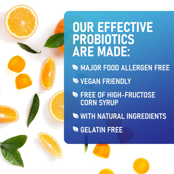 Probiotic Gummies for Women, Men & Teens - 5 Billion CFUs, 6 Pro Biotic Strains - Daily Probiotic Gummy Supplement for Natural Digestive Health, â€œGoodâ€ Gut & Immune Support, Orange Flavor - 120 Count
