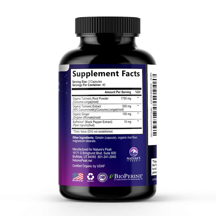 Turmeric Supplement Curcumin 2350mg - with Organic Ginger & Turmeric, BioPerine Black Pepper Extract 95% Curcuminoids - Advanced Absorption Antioxidant & Joint Immune Support - Vegan - 120 Capsules