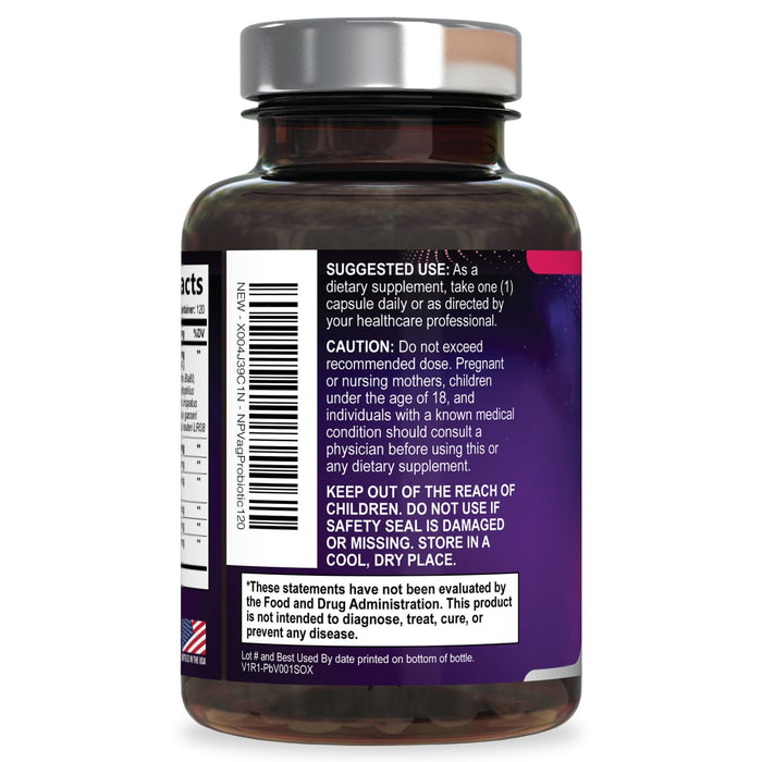 Vaginal Probiotics for Women pH Balance with Prebiotics, 50 Billion CFU, 10 Probiotic Strains, Cranberry, D-Mannose & XOS - Healthy Vaginal Odor & Flora, UT & Feminine Digestive Health - 120 Capsules