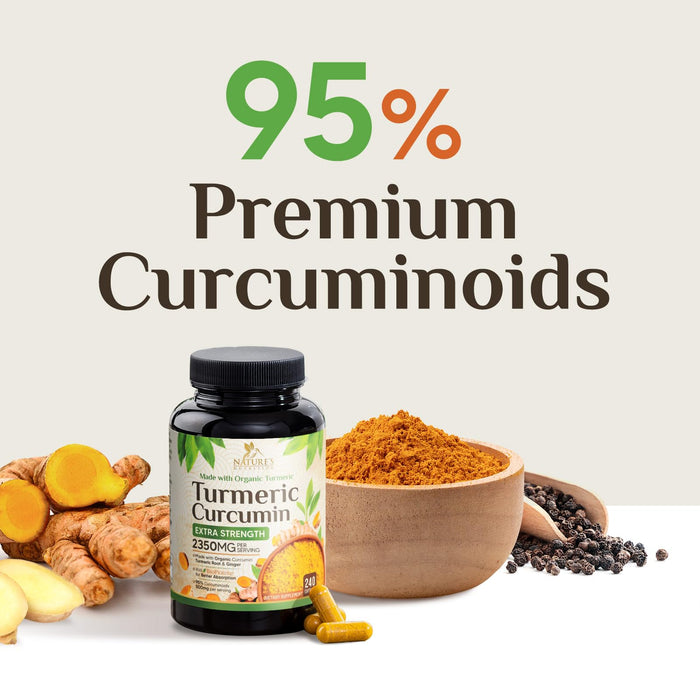 Turmeric Curcumin 1750mg with Organic Turmeric & Ginger – 240 Capsules