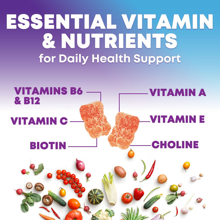 Multivitamin Gummies with Vitamins A, C, D, E, B12, Zinc - Daily Adult Gummy Vitamins & Minerals for Women & Men, Immune Support Gummy Multivitamins Supplement, Multi Vitamin for Adults - 120 Gummies