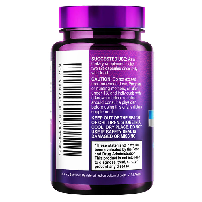 Akkermansia Muciniphila Probiotic Supplement - 2 Billion AFU Live Strain Probiotics for Men & Women - Supports Intestinal Digestive & Gut Health - Delayed Release Natural GLP-1 Support - 60 Capsules