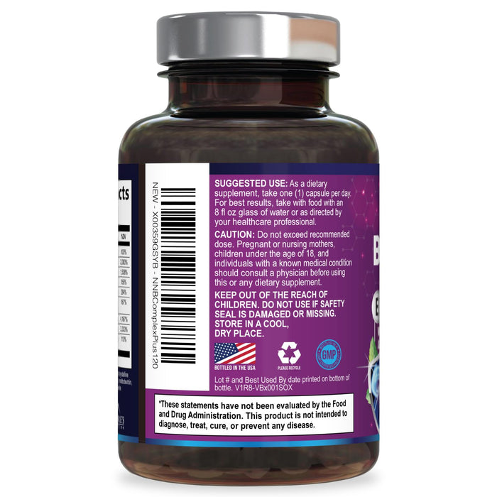 B Complex Vitamins Capsules with Vitamin B6 B12 B100 C Biotin Folate & Folic Acid – 120 Capsules
