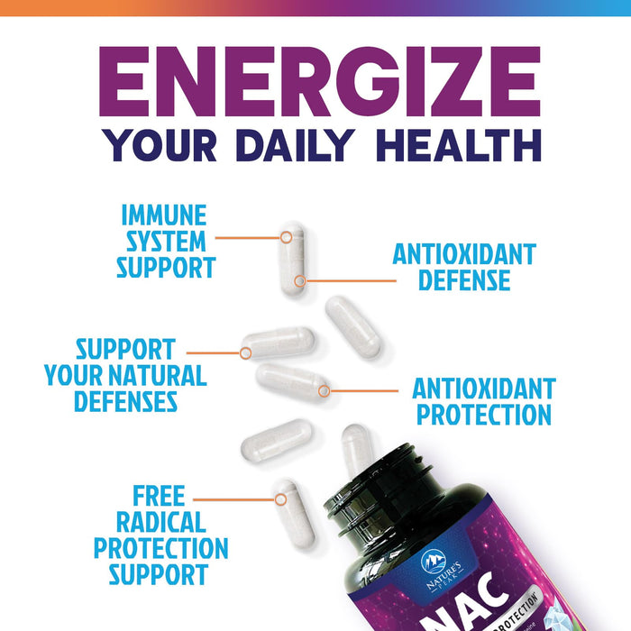 N-Acetyl Cysteine (NAC) 1200 mg â€“ Premium Antioxidant & Immune Support - Glutathione Precursor for Liver, Lung & Respiratory Support â€“ Nature's Fast Absorption, Non-GMO, Gluten-Free - 120 Capsules