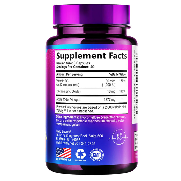 Apple Cider Vinegar Pills from the Mother - 1877mg of ACV with Vitamin D3 & Zinc, Non-GMO & Gluten Free, ACV Supplement for Digestion, Energy & Immune Support, Apple Vinegar Capsules - 120 Capsules