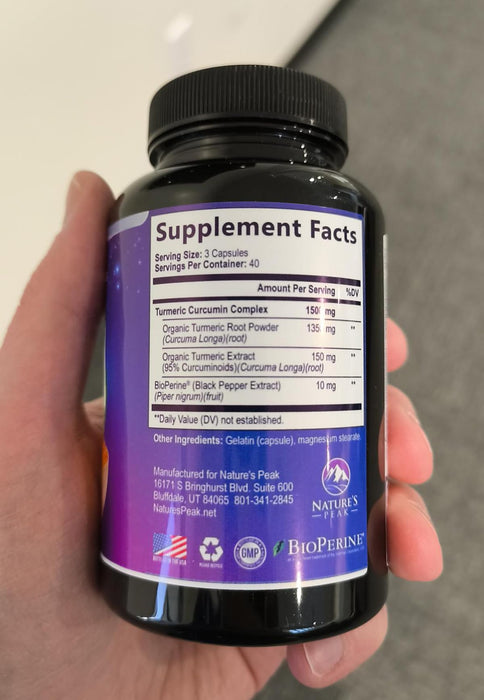 Turmeric Curcumin Supplement with BioPerine 95% Curcuminoids 1500mg with Black Pepper for Best Absorption - Best Natural Vegan Joint Support - Bottled in USA, Non-GMO, Organic Tumeric - 120 Capsules