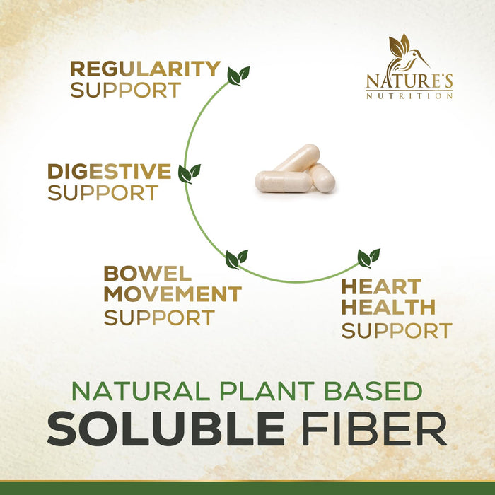 Psyllium Husk Fiber Supplement 1500mg, Natural Daily Soluble & Insoluble Fiber Pills, Psyllium Husk Powder Capsules Supports Digestion Colon Health & Regularity, Plant Based Supplement - 60 Capsules