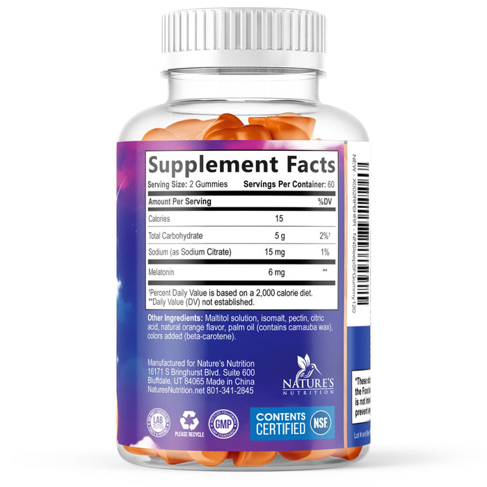 Melatonin Sleep Gummies Sugar Free - 6 mg Melatonin Sleep Gummies for Adults, Extra Strength Sleeping Gummy Supplements, Occasional Sleeping Support Supplement, 6mg Gomitas para Dormir - 120 Count