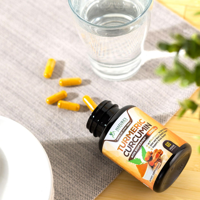 Turmeric Curcumin Supplement 1950mg - 95% Curcuminoids with Organic Turmeric & BioPerine Black Pepper Extract for Best Absorption, Nature's Vegan Joint Support, Non-GMO, Bottled in USA - 60 Capsules