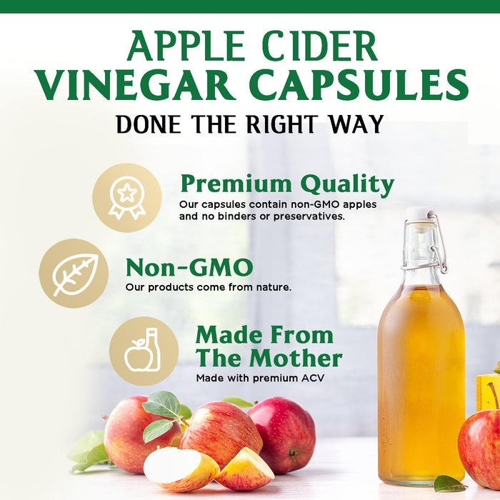 Apple Cider Vinegar Capsules ACV Supplements 1877mg, Vitamin D3, Zinc & Best ACV Supplement Pills Supporting Gut Health for Better Digestion, Immune System Support, Non-GMO & Gluten Free, 120 Capsules