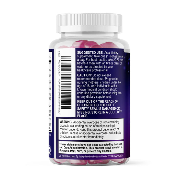 Multivitamin for Women - Vitamin A, C, D, E, and 8 B Vitamins for Energy & Immune Support, with Biotin, Iron & Zinc for Bone & Skin Health, Daily Womens Multivitamin & Minerals - 120 Softgels