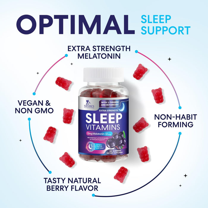Sleep Gummies with Melatonin 12 mg – 60 Gummies