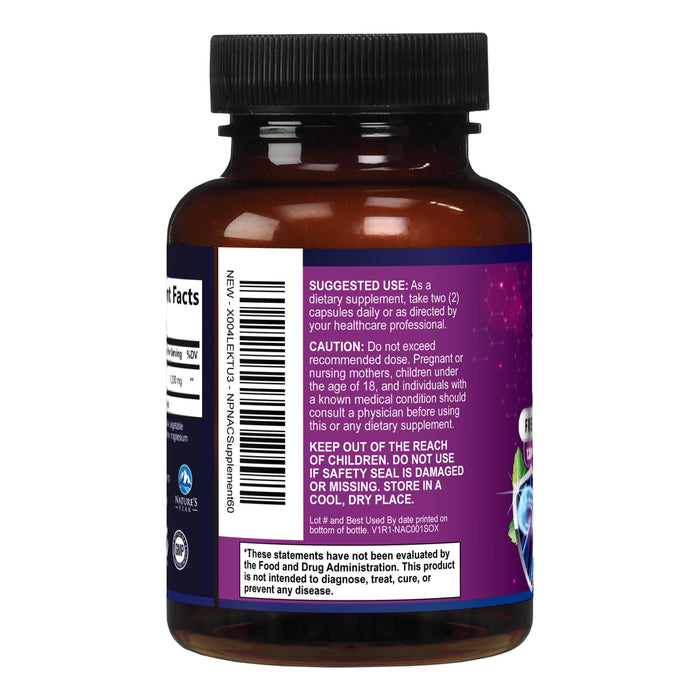 N-Acetyl Cysteine (NAC) 1200 mg – Premium Antioxidant & Immune Support - Glutathione Precursor for Liver, Lung & Respiratory Support – Nature's Fast Absorption, Non-GMO, Gluten-Free - 60 Capsules