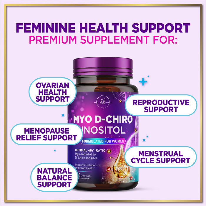 Myo-Inositol + D-Chiro Inositol 2000mg - 40:1 Ratio - 60 Capsules