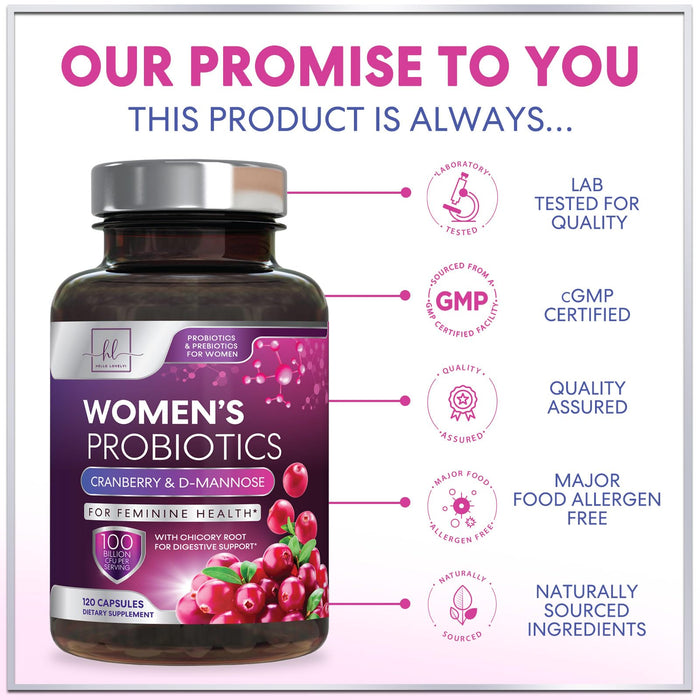 Probiotics for Women – 60 Billion CFU – 120 Capsules