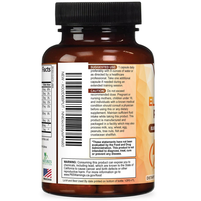 Daily Electrolyte Replenisher Tablets - 9 Essential Electrolytes and Minerals for Hydration Supplement, Salt Tablet for Runners, Vegan, Sugar-Free, Keto-Friendly, Non-GMO - 60 Tablets (60 Servings)