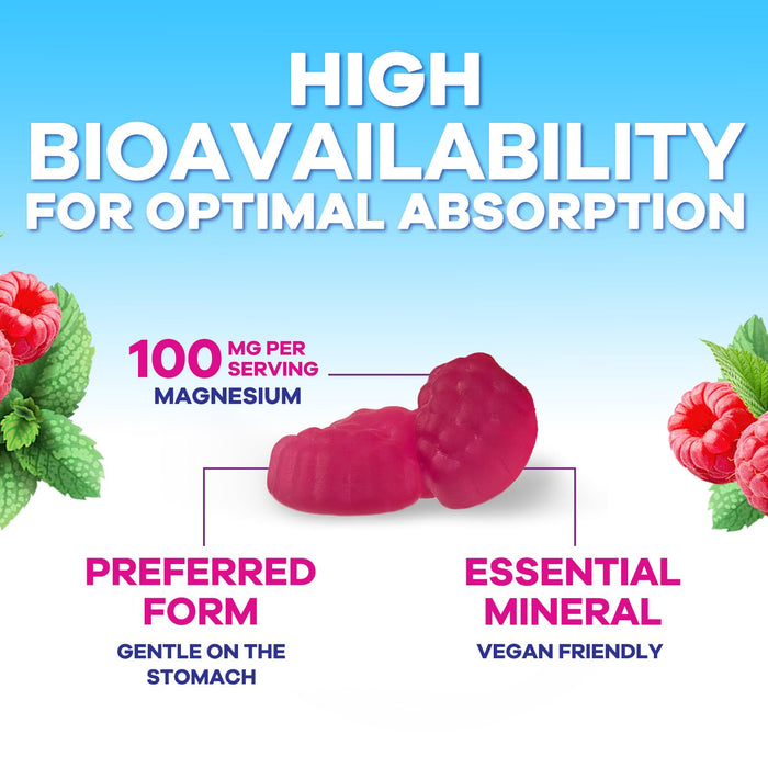 Magnesium Gummies Supplement - High Absorption Magnesium Citrate Supplement for Adults & Kids - Nature's Calm Magnesio Gummy Dietary Supplements for Bone, Muscle Health, Heart Support - 120 Gummies