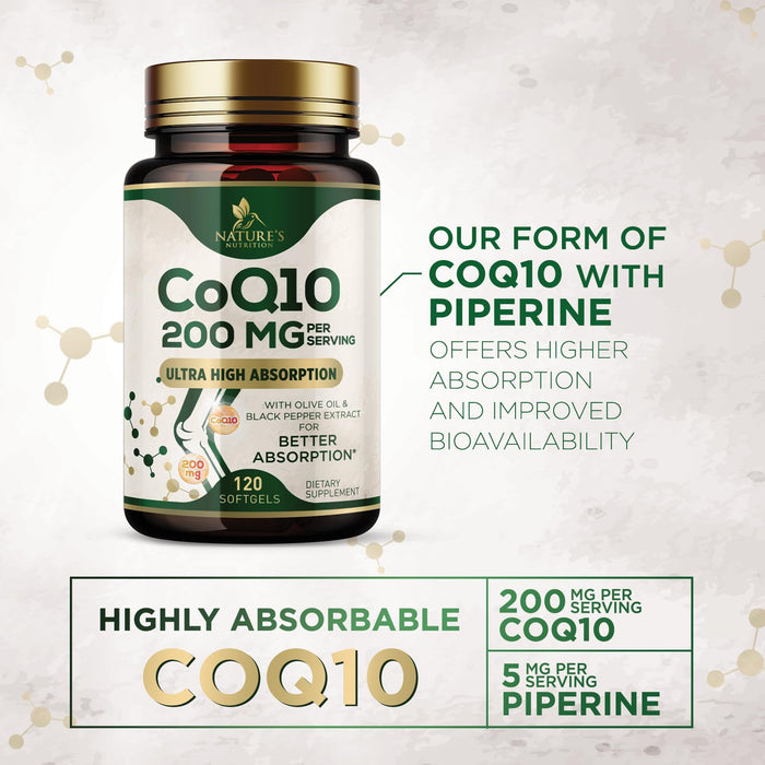 CoQ10 200mg Softgels – 120 Softgels