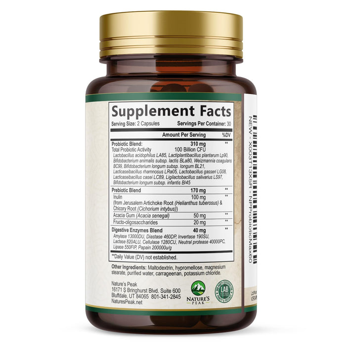 Probiotics for Women's Digestive Health - 100 Billion CFU, 16 Strains with Prebiotics, Supports Immune, Gut Health, PH, Gas & Bloating, Best Probiotic for Women & Men, Shelf Stable - 60 Capsules