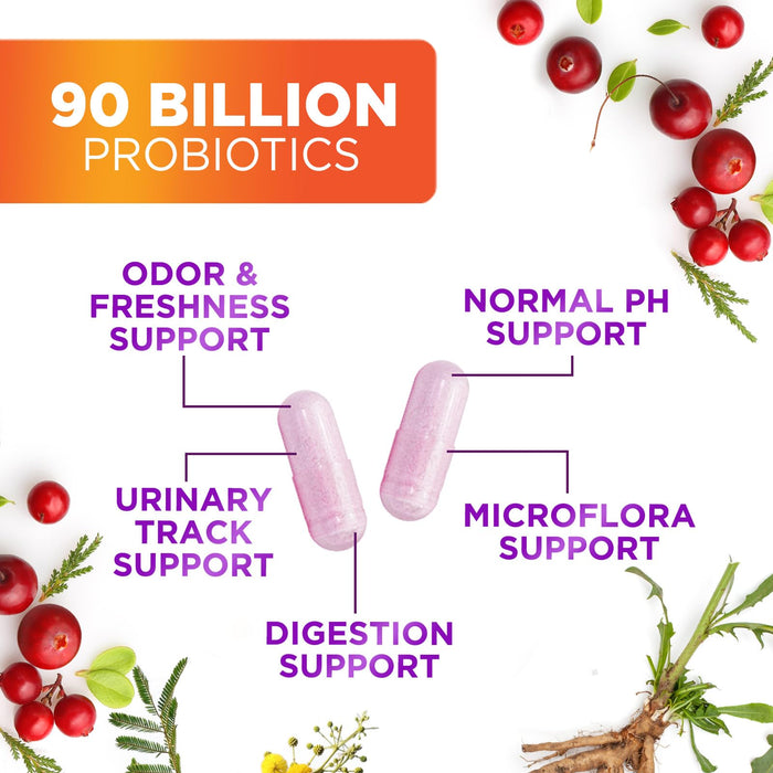 Probiotics for Women - 90 Billion CFU 16 Probiotic Strains with Cranberry, Vaginal Probiotics with Prebiotics PH, Digestive, UT, Immune, & Feminine Health Support, Pro Biotics for Women, 120 Capsules
