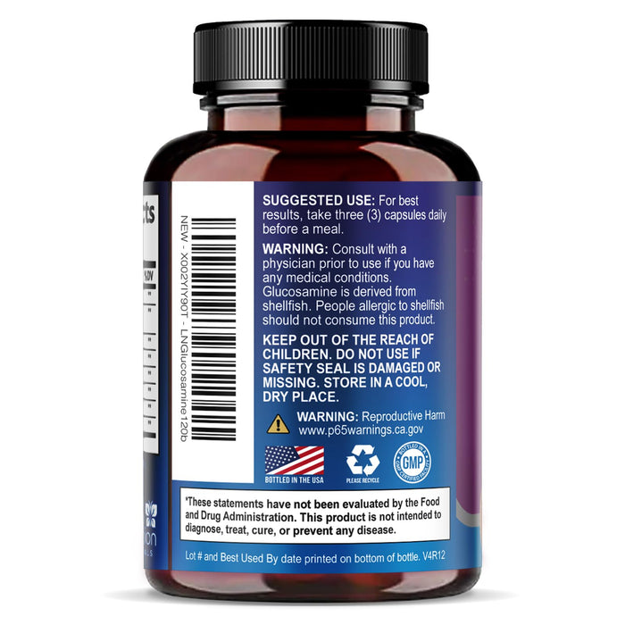 Glucosamine Chondroitin MSM 2100mg Complex - Joint Health Supplement with Turmeric & Boswellia - Quercetin for Cartilage, Flexibility & Mobility - Triple Strength Glucosamine Sulfate - 120 Capsules