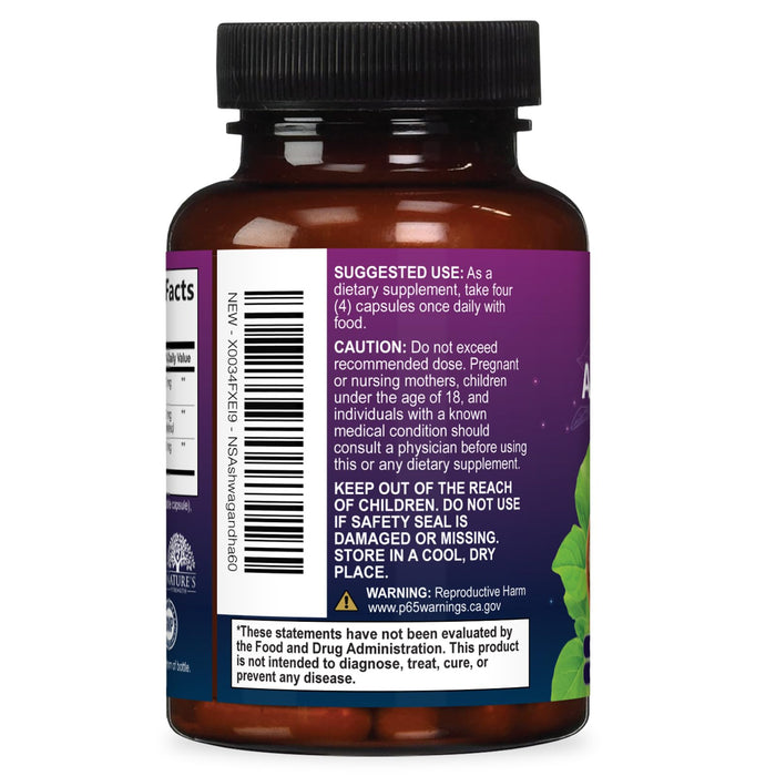 Ashwagandha 2100mg - Extra Strength with Black Pepper for Max Absorption, Ashwagandha Powder and Root Supplements for Women & Men, Antioxidant Support, Vegan, Non-GMO & Gluten Free - 60 Capsules