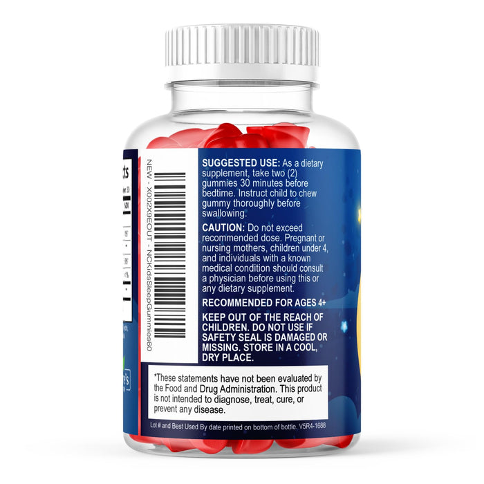 Kids Sleep Gummies 2mg - Children's Sleep Gummy with Melatonin, Non-Habit Forming, Works with Natural Sleep Cycle, Supports Peaceful, Restful Sleep, Calm & Drug-Free, Natural Berry Flavor, 60 Gummies