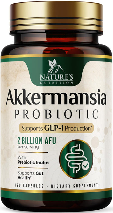 Akkermansia Probiotic Akkermansia Muciniphila GLP 1 Probiotics with Prebiotic – 120 Capsules