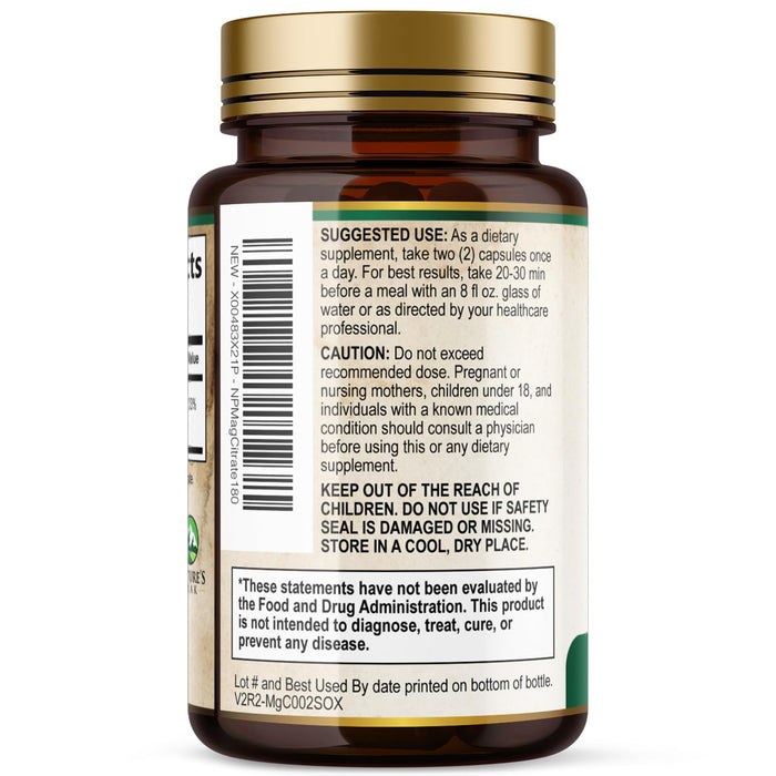 Magnesium Citrate 1000mg - High Absorption Magnesium Supplement Supports Muscle, Bone, Nerve & Heart Health - Extra Strength Magnesio Complex Pills - Non-GMO, Premium Energy Formula - 180 Capsules