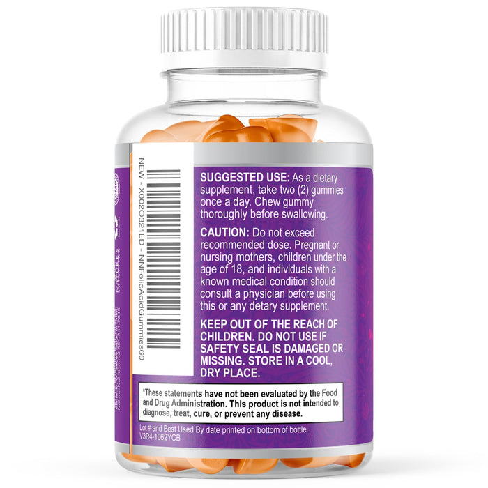 Prenatal Vitamins for Women Gummies, Folic Acid 1335mcg Pregnancy Vitamins for Fetal Support, Vitamin A, C, D3, B12, B6 & Folate, Prenatal Multivitamin Gummy for Pregnant & Nursing Women - 60 Gummies