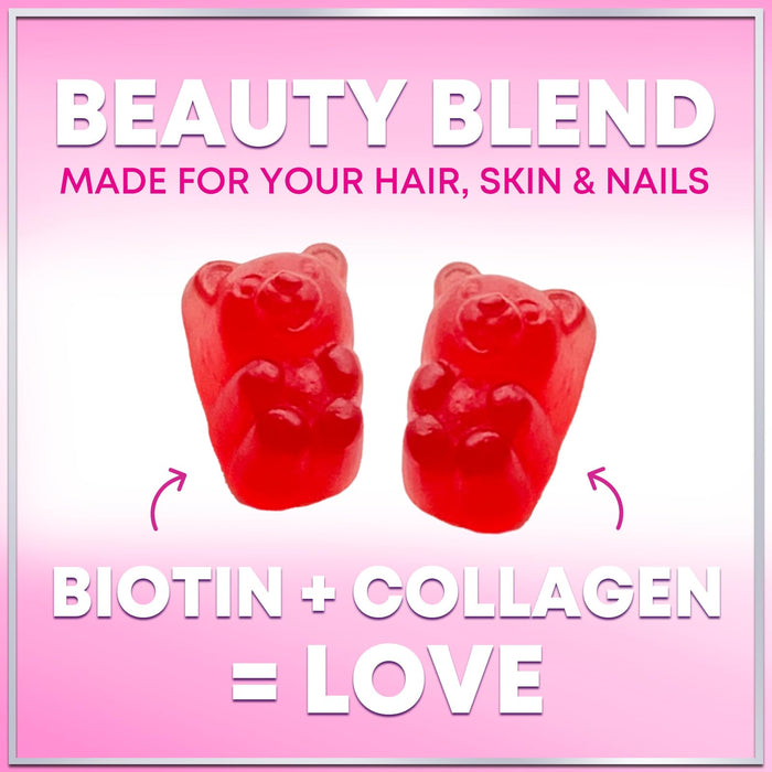 Collagen Gummies for Women - Extra Strength Collagen Peptides Gummy with Vitamin C, Zinc and Biotin, Hydrolyzed Protein Peptides Supplement for Hair, Nail & Healthy Skin Support, Non-GMO - 120 Gummies
